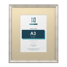 Louis Range Silver Picture, Photo & Poster Frame with Ivory Mount - 24x20" Frame for A3 Photo, Silver