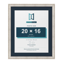 Louis Range Silver Picture, Photo & Poster Frame with Pacific Blue Mount - 24x20" Frame for 20x16" Photo, Silver