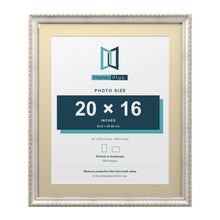 Louis Range Silver Picture, Photo & Poster Frame with Ivory Mount - 24x20" Frame for 20x16" Photo, Silver