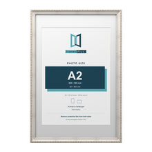 Louis Range Silver Picture, Photo & Poster Frame with White Mount - 30x20" Frame for A2 Photo, Silver