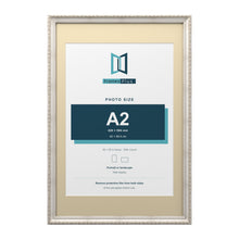 Louis Range Silver Picture, Photo & Poster Frame with Ivory Mount - 30x20" Frame for A2 Photo, Silver