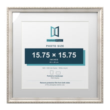 Louis Range Silver Picture, Photo & Poster Frame with White Mount - 52x52cm Frame for 40x40cm Photo, Silver