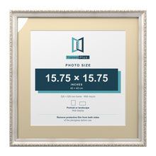 Louis Range Silver Picture, Photo & Poster Frame with Ivory Mount - 52x52cm Frame for 40x40cm Photo, Silver