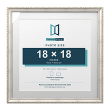Louis Range Silver Picture, Photo & Poster Frame with White Mount - 22x22" Frame for 18x18" Photo, Silver