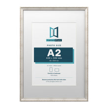 Louis Range Silver Picture, Photo & Poster Frame with White Mount - A1 Frame for A2 Photo, Silver