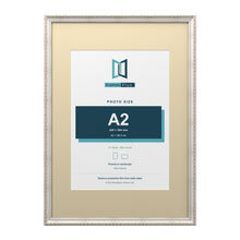 Louis Range Silver Picture, Photo & Poster Frame with Ivory Mount - A1 Frame for A2 Photo, Silver