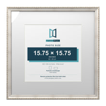 Louis Range Silver Picture, Photo & Poster Frame with White Mount - 60x60cm Frame for 40x40cm Photo, Silver