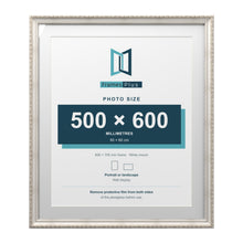 Louis Range Silver Picture, Photo & Poster Frame with White Mount - 70x60cm Frame for 60x50cm Photo, Silver