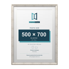 Louis Range Silver Picture, Photo & Poster Frame with White Mount - 80x60cm Frame for 70x50cm Photo, Silver