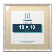Louis Range Silver Picture, Photo & Poster Frame with Ivory Mount - 24x24" Frame for 18x18" Photo, Silver
