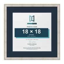 Louis Range Silver Picture, Photo & Poster Frame with Pacific Blue Mount - 24x24" Frame for 18x18" Photo, Silver