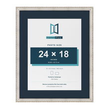Louis Range Silver Picture, Photo & Poster Frame with Pacific Blue Mount - 30x24" Frame for 24x18" Photo, Silver