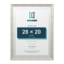 Louis Range Silver Picture, Photo & Poster Frame with White Mount - 32x24" Frame for 28x20" Photo, Silver