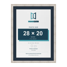 Louis Range Silver Picture, Photo & Poster Frame with Pacific Blue Mount - 32x24" Frame for 28x20" Photo, Silver