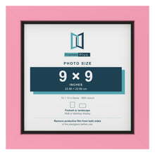 Baby Pink 10 x 10 inch picture frame with a black mount for a 9 x 9 inch photo