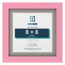 Baby Pink 10 x 10 inch picture frame with a Dawn Grey mount for an 8 x 8 inch photo