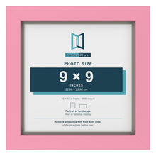 Baby Pink 10 x 10 inch picture frame with a Dawn Grey mount for a 9 x 9 inch photo