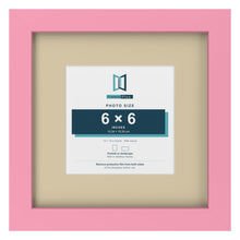 Baby Pink 10 x 10 inch picture frame with an ivory mount for a 6 x 6 inch photo