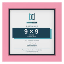 Baby Pink 10 x 10 inch picture frame with a Pacific Blue mount for a 9 x 9 inch photo