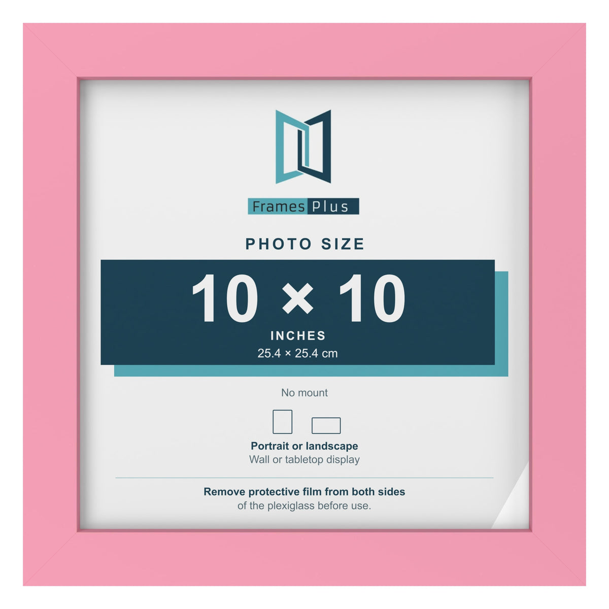 Baby Pink picture frame for a 10 x 10 inch photo
