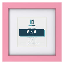 Baby Pink 10 x 10 inch picture frame with a white mount for a 6 x 6 inch photo