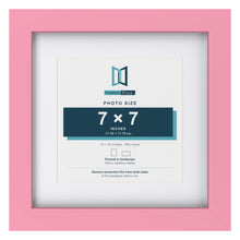 Baby Pink 10 x 10 inch picture frame with a white mount for a 7 x 7 inch photo