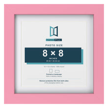 Baby Pink 10 x 10 inch picture frame with a white mount for a 8 x 8 inch photo
