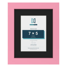 Baby Pink 10 x 8 inch picture frame with a black mount for a 7 x 5 inch photo