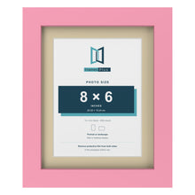 Baby Pink 10 x 8 inch picture frame with an ivory mount for an 8 x 6 inch photo