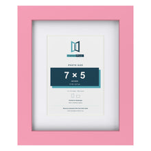 Baby Pink 10 x 8 inch picture frame with a white mount for a 7 x 5 inch photo