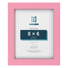 Baby Pink 10 x 8 inch picture frame with a white mount for a 8 x 6 inch photo