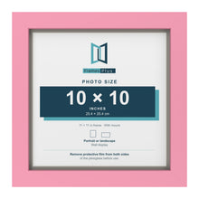 Baby Pink 11 x 11 inch picture frame with a Dawn Grey mount for a 10 x 10 inch photo