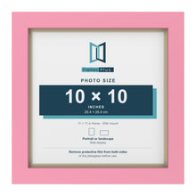 Baby Pink 11 x 11 inch picture frame with an ivory mount for a 10 x 10 inch photo