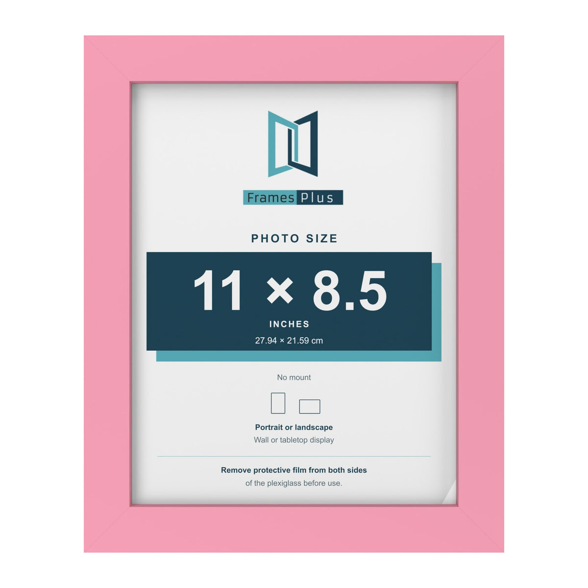 Baby Pink picture frame for a 11 x 8.5 inch photo