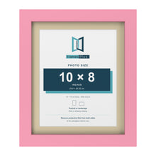 Baby Pink 12 x 10 inch picture frame with an ivory mount for a 10 x 8 inch photo