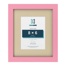 Baby Pink 12 x 10 inch picture frame with an ivory mount for an 8 x 6 inch photo