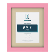 Baby Pink 12 x 10 inch picture frame with an ivory mount for a 9 x 7 inch photo