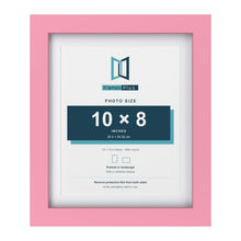 Baby Pink 12 x 10 inch picture frame with a white mount for a 10 x 8 inch photo
