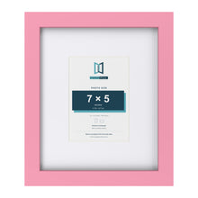 Baby Pink 12 x 10 inch picture frame with a white mount for a 7 x 5 inch photo
