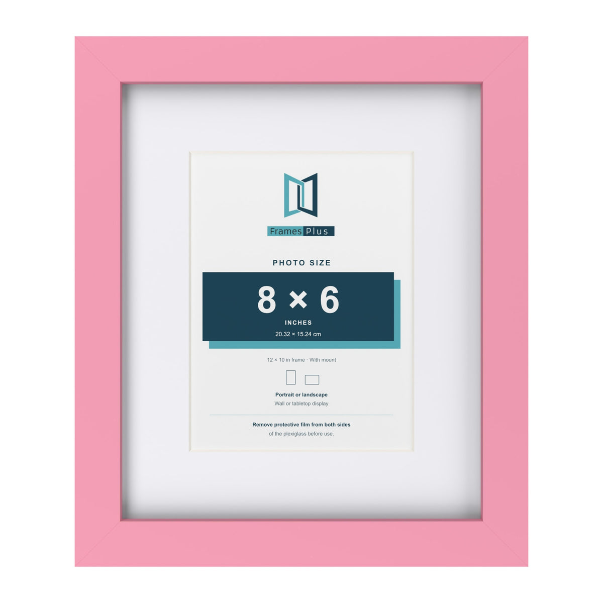 Baby Pink 12 x 10 inch picture frame with a white mount for a 8 x 6 inch photo