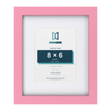 Baby Pink 12 x 10 inch picture frame with a white mount for a 8 x 6 inch photo