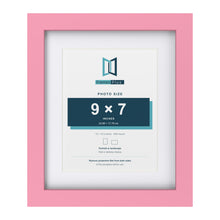 Baby Pink 12 x 10 inch picture frame with a white mount for a 9 x 7 inch photo