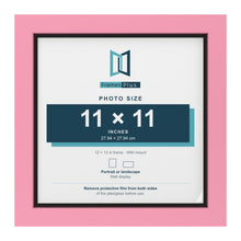 Baby Pink 12 x 12 inch picture frame with a black mount for an 11 x 11 inch photo