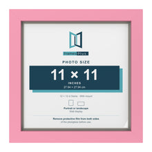 Baby Pink 12 x 12 inch picture frame with a Dawn Grey mount for an 11 x 11 inch photo