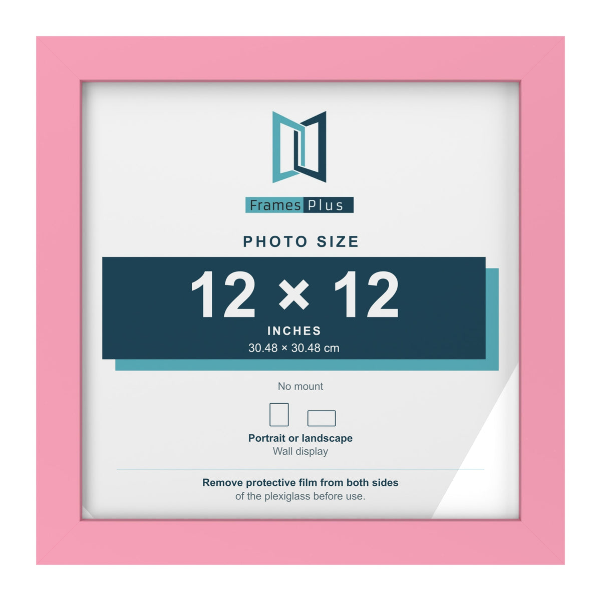 Baby Pink picture frame for a 12 x 12 inch photo
