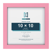 Baby Pink 12 x 12 inch picture frame with a white mount for a 10 x 10 inch photo