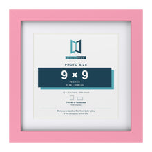 Baby Pink 12 x 12 inch picture frame with a white mount for a 9 x 9 inch photo