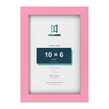 Baby Pink 12 x 8 inch picture frame with a white mount for a 10 x 6 inch photo