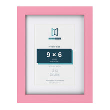 Baby Pink 12 x 9 inch picture frame with a white mount for a 9 x 6 inch photo