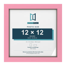 Baby Pink 13 x 13 inch picture frame with a Dawn Grey mount for a 12 x 12 inch photo
